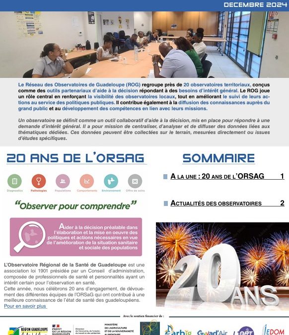 Newsletter du réseau des observatoires de Guadeloupe